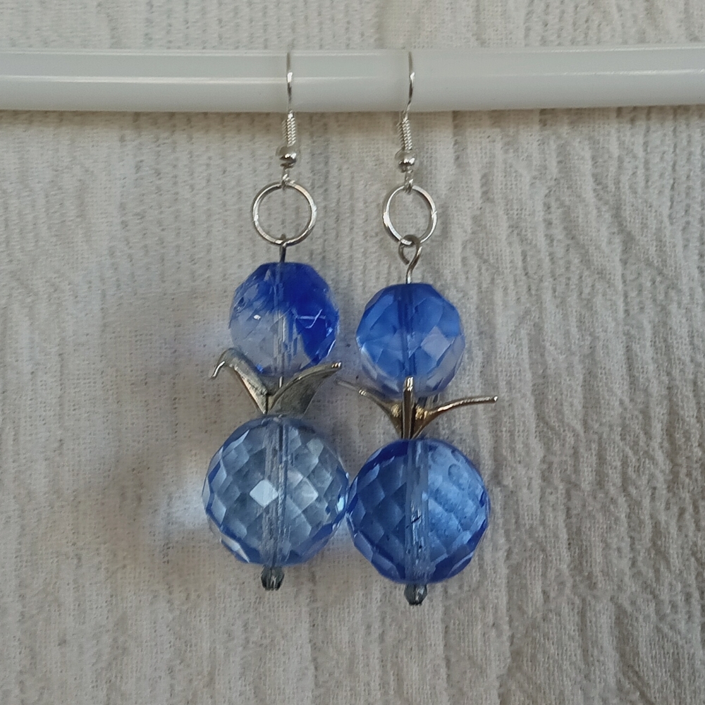 Hand Crafted Origami Cranes On Sparkling Blue Water Crystals Maximalist Silver - Picture 4 of 7